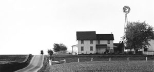 Cover Art: George Tice, Buggy and Farmhouse with Windmill, Lancaster, Pennsylvania, 1965.
